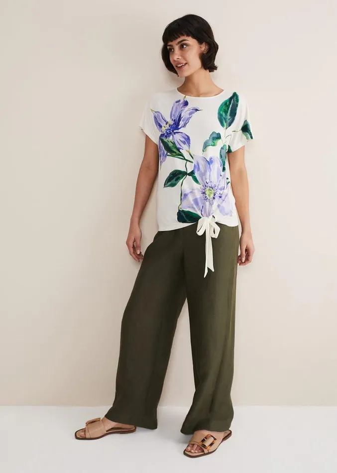 Fiorella Tie Front Top Ivory Women Phase Eight Shirts and Blouses
