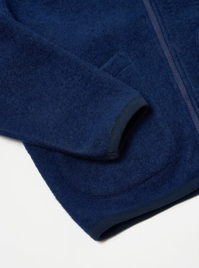 Fleece Men Universal Works Universal Works Travel Hoodie In Indigo Wool Fleece