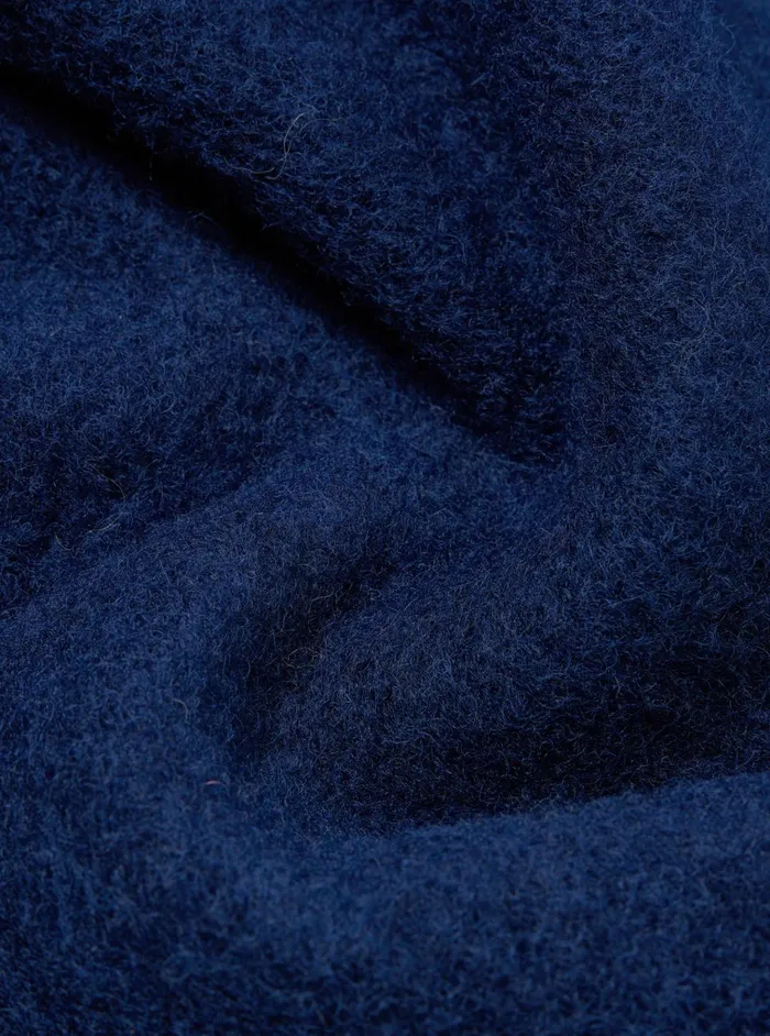 Fleece Men Universal Works Universal Works Travel Hoodie In Indigo Wool Fleece