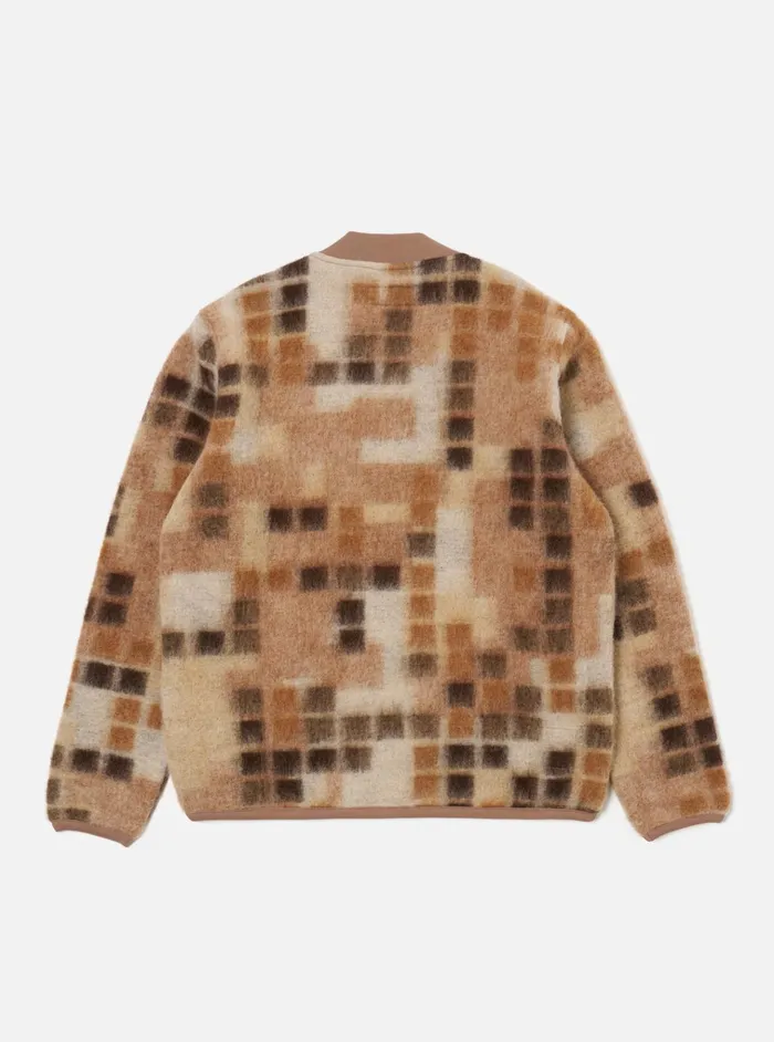 Fleece Men Universal Works Universal Works Zip Bomber In Sand Mosaic Fleece