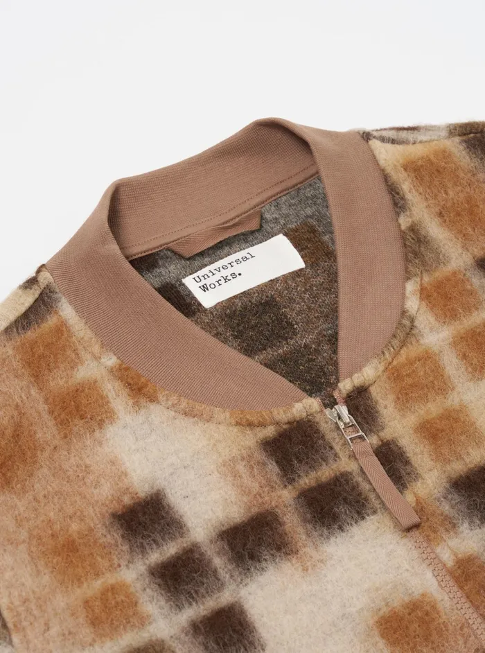 Fleece Men Universal Works Universal Works Zip Bomber In Sand Mosaic Fleece
