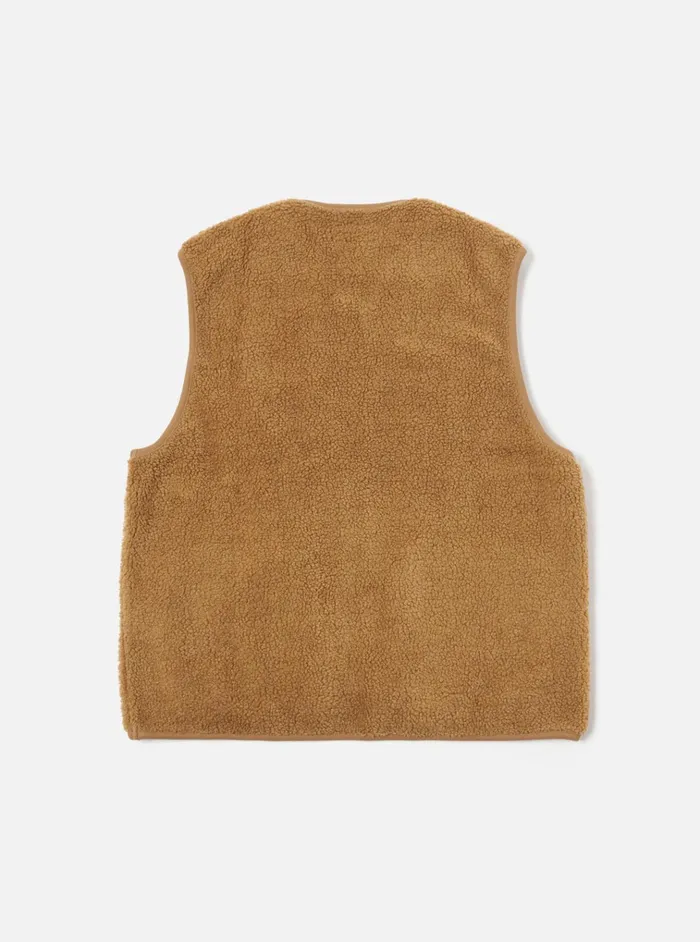 Fleece Men Universal Works Universal Works Zip Gilet In Sand Mountain Fleece
