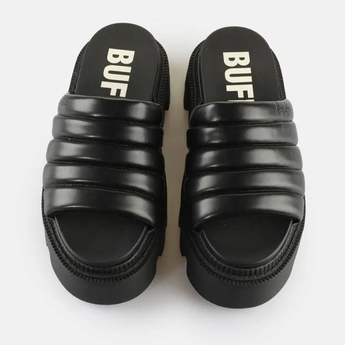 Flora Mule Quilt Black Buffalo Sandals and Slides Flora Mule Quilt Black Buffalo Sandals and Slides