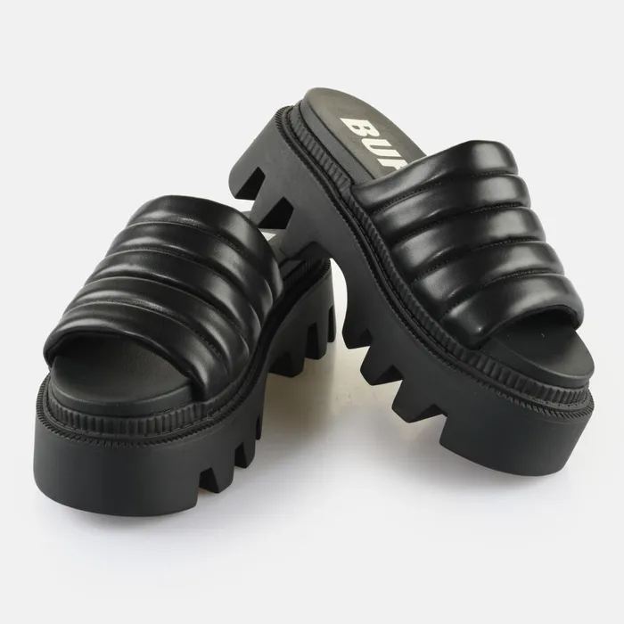 Flora Mule Quilt Black Buffalo Sandals and Slides Flora Mule Quilt Black Buffalo Sandals and Slides