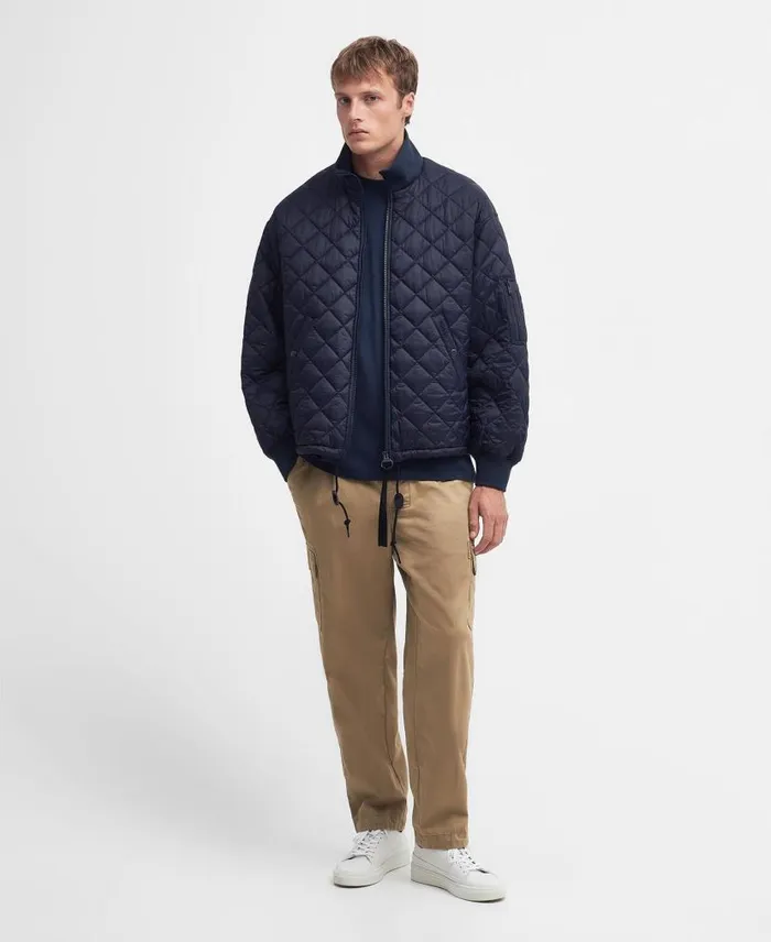 Flyer Field Quilted Jacket Classic Navy Men Barbour Quilted Jackets