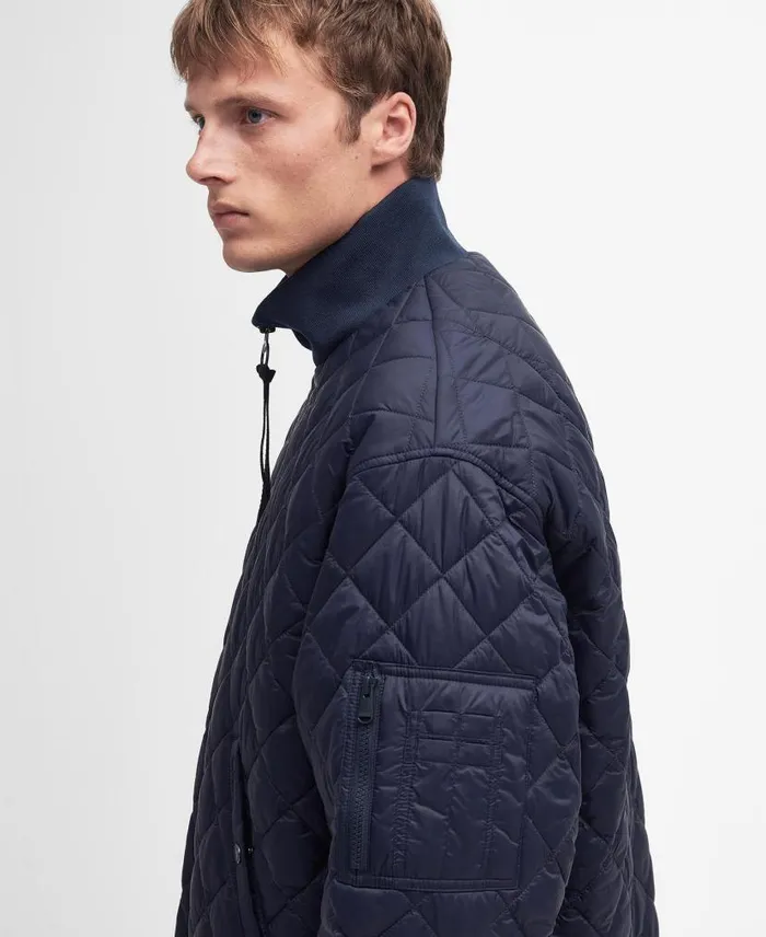 Flyer Field Quilted Jacket Classic Navy Men Barbour Quilted Jackets