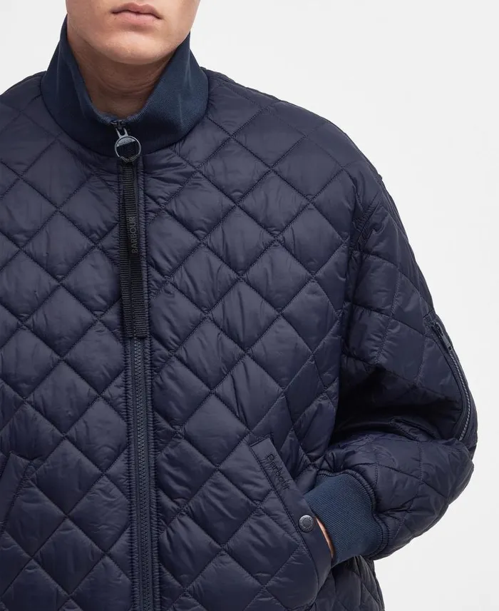 Flyer Field Quilted Jacket Classic Navy Men Barbour Quilted Jackets