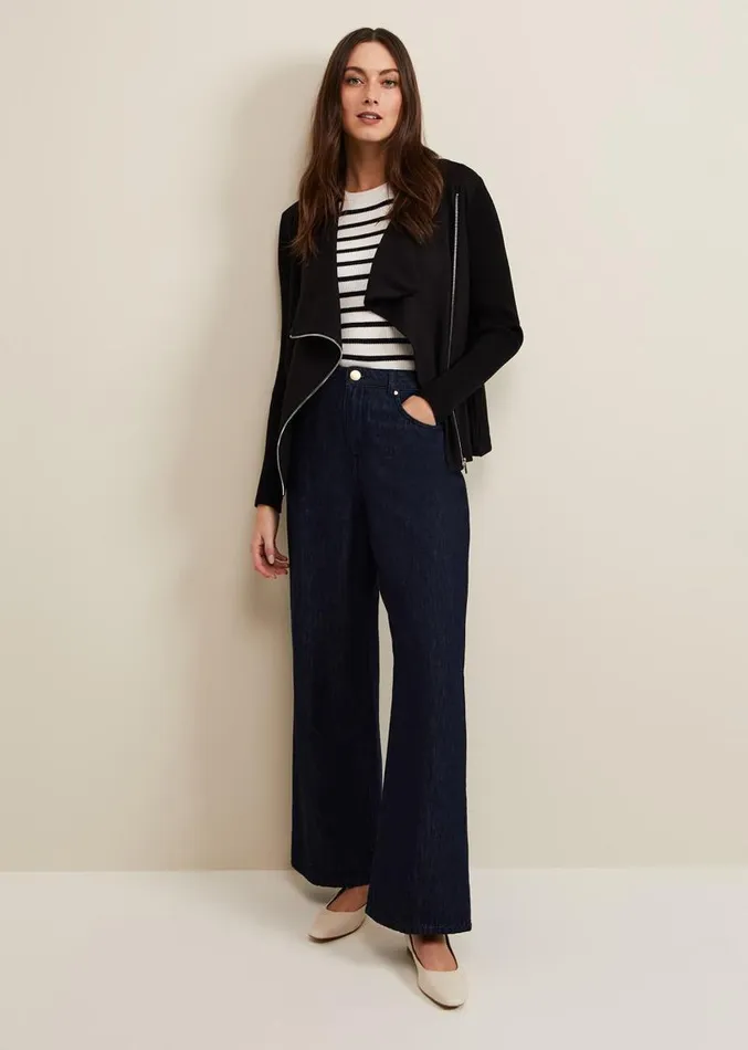 Frankie Knit Jacket Black Women Phase Eight Knitwear