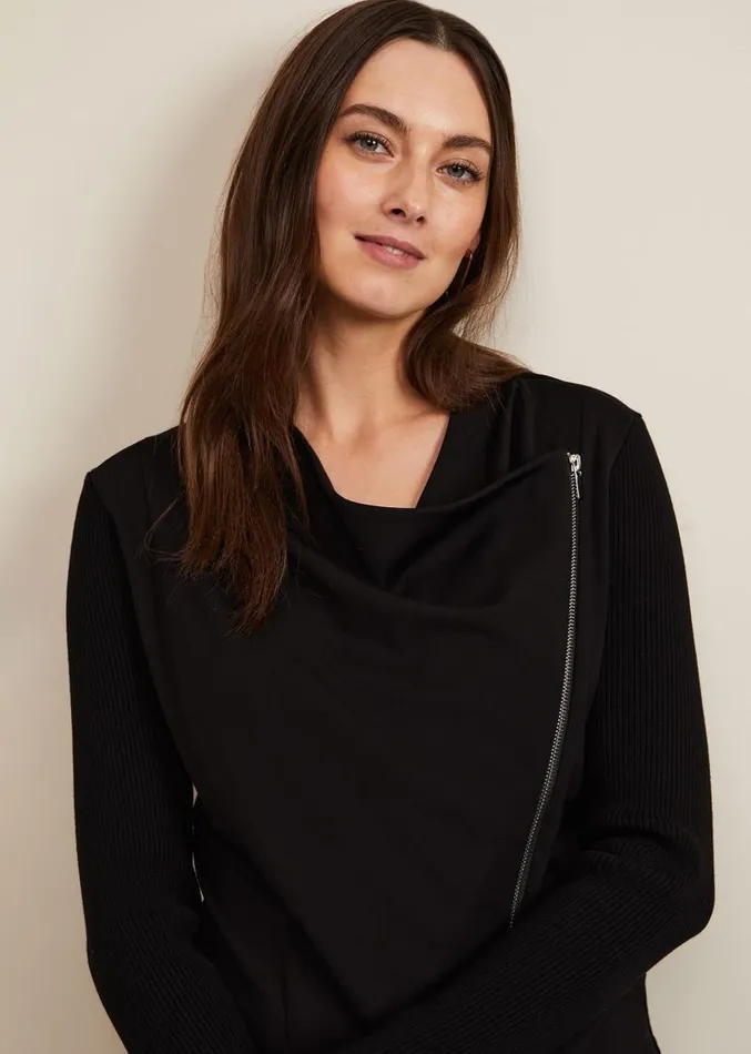 Frankie Knit Jacket Black Women Phase Eight Knitwear