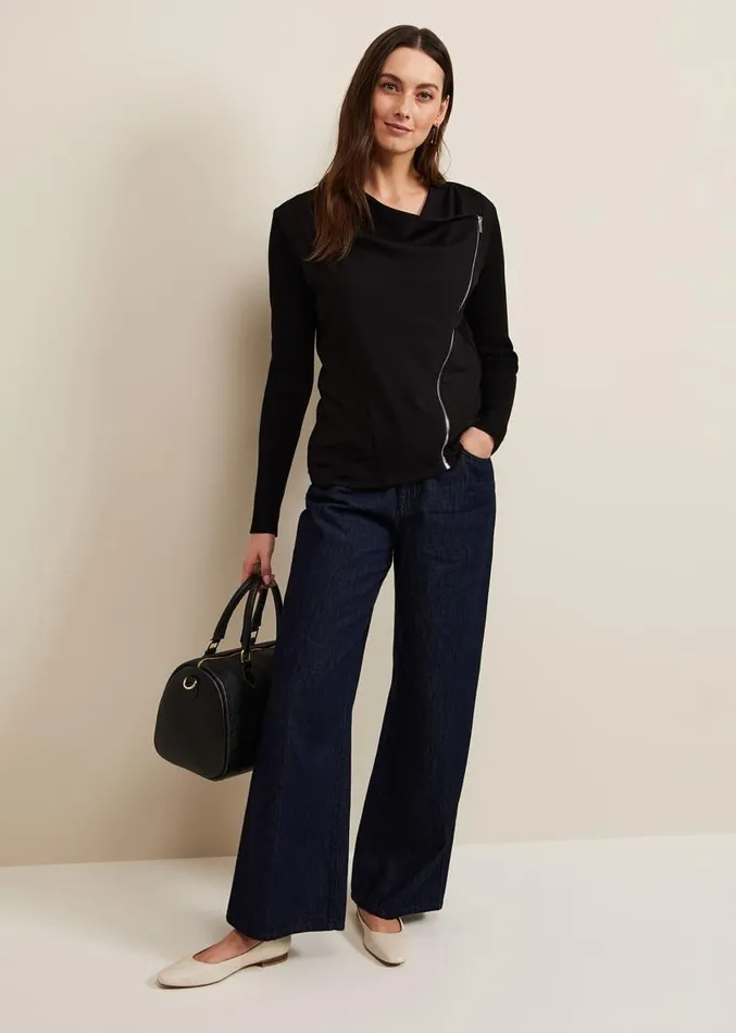 Frankie Knit Jacket Black Women Phase Eight Knitwear