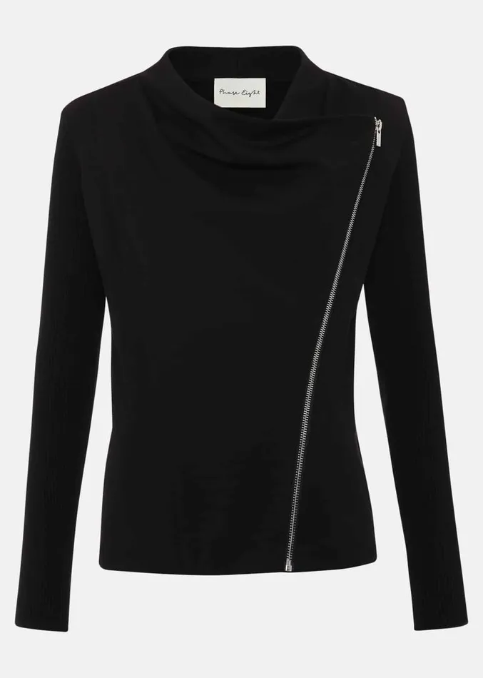 Frankie Knit Jacket Black Women Phase Eight Knitwear