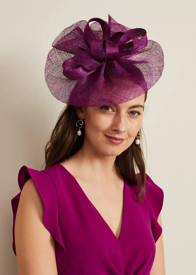 Freeform Bow Disc Fascinator Purple Women Phase Eight Fascinators and Hats