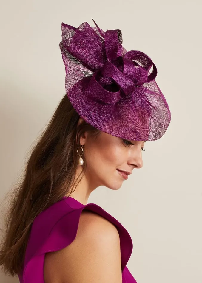 Freeform Bow Disc Fascinator Purple Women Phase Eight Fascinators and Hats