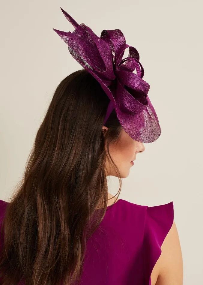 Freeform Bow Disc Fascinator Purple Women Phase Eight Fascinators and Hats