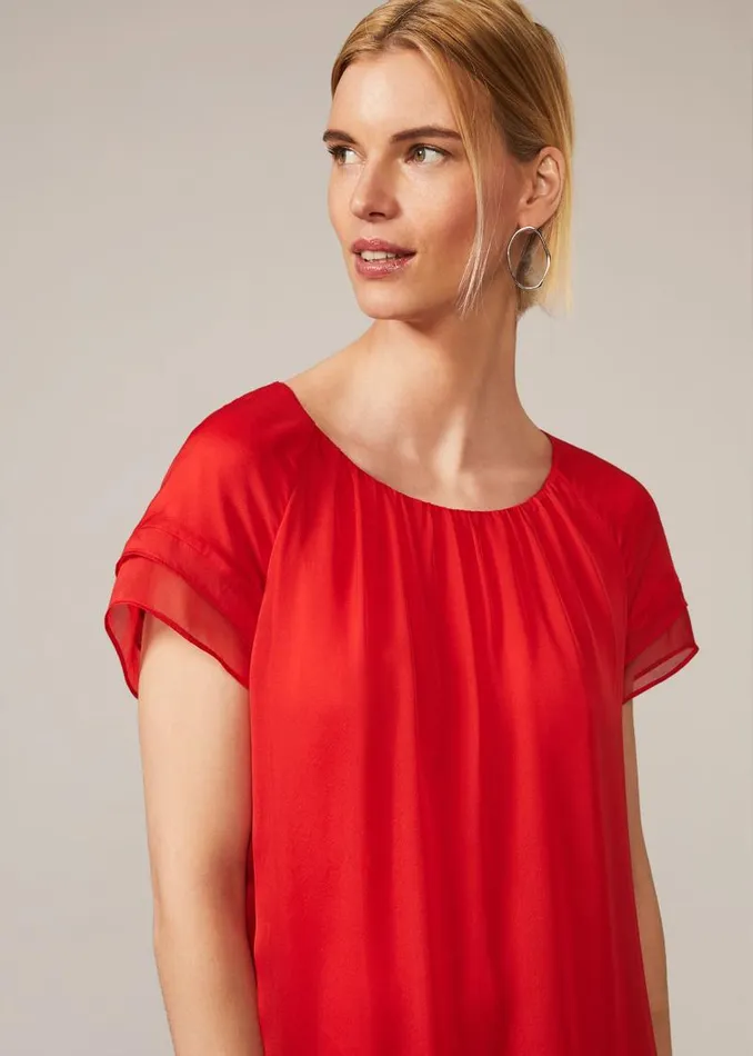 Freesia Silk Dress Tango Red Women Phase Eight Dresses