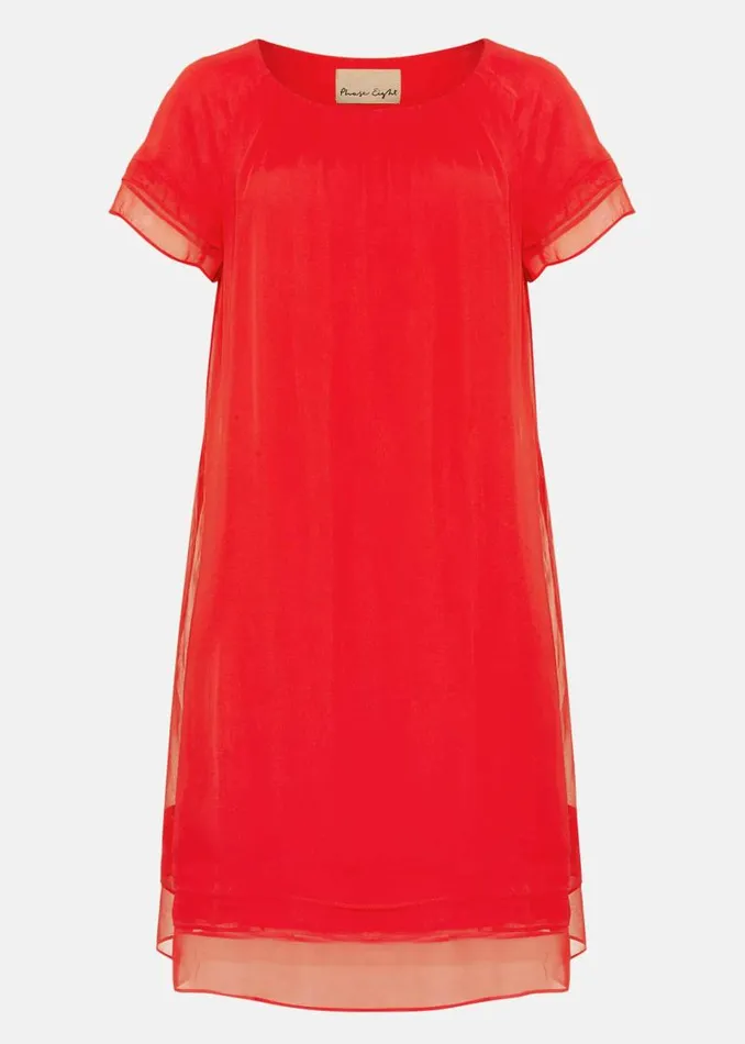 Freesia Silk Dress Tango Red Women Phase Eight Dresses