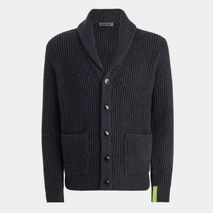 GFORE CASHMERE BLEND SHAWL COLLAR CARDIGAN Heather Grey Men Sweaters