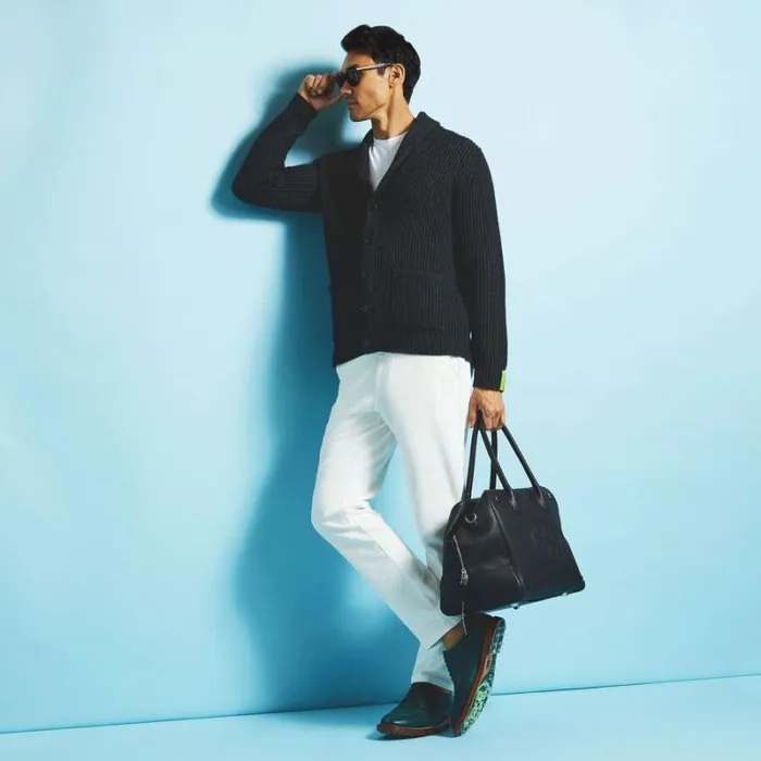 GFORE CASHMERE BLEND SHAWL COLLAR CARDIGAN Heather Grey Men Sweaters