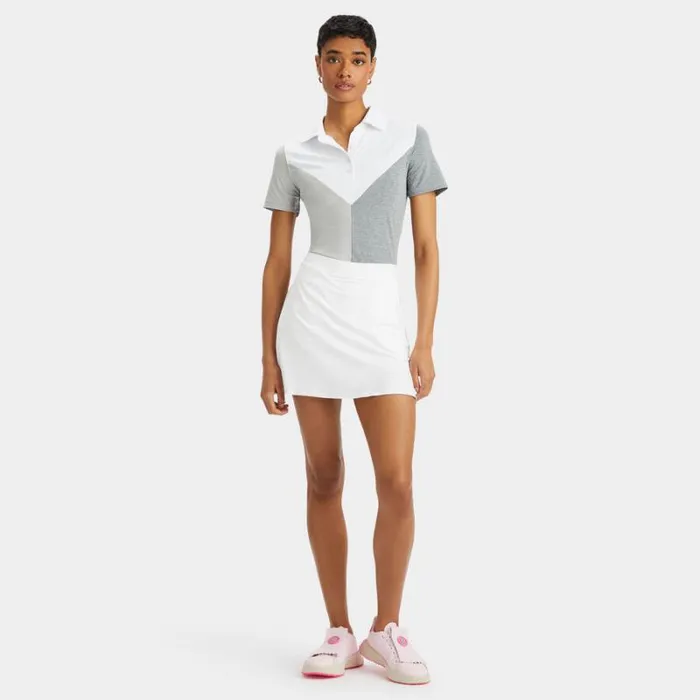 GFORE COLOUR BLOCK V MLANGE TECH JERSEY POLO Snow Women Polos