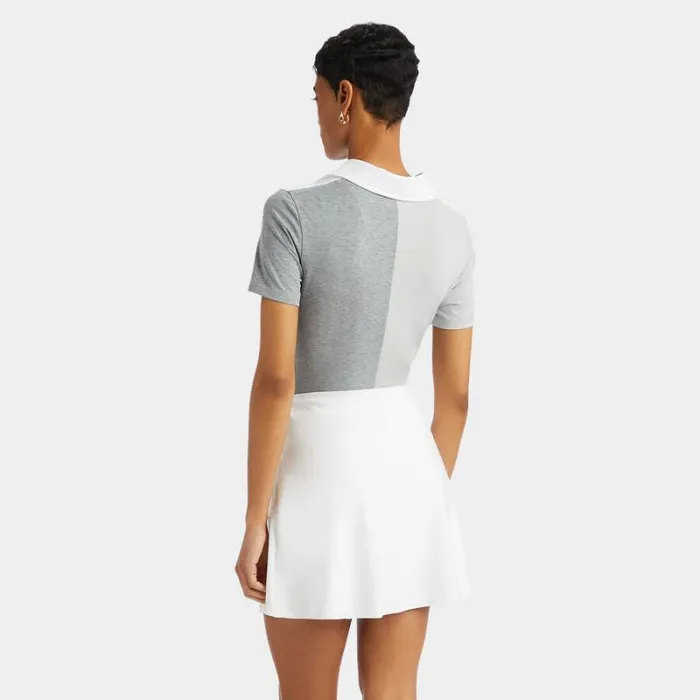 GFORE COLOUR BLOCK V MLANGE TECH JERSEY POLO Snow Women Polos