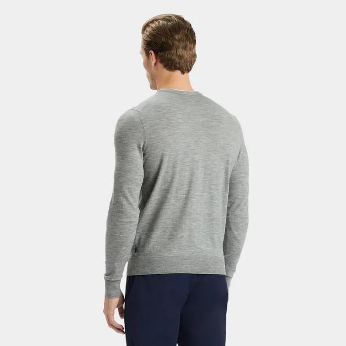 GFORE CONTRAST MERINO WOOL BLEND CREWNECK SWEATER Heather Grey Men Sweaters