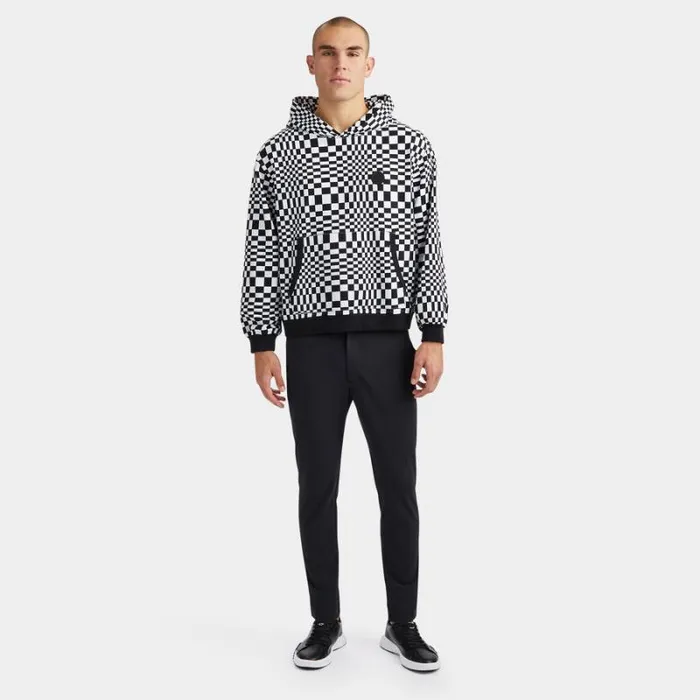 GFORE DISTORTED CHECK UNISEX FRENCH TERRY HOODIE Snow MenWomen Hoodies and Tees