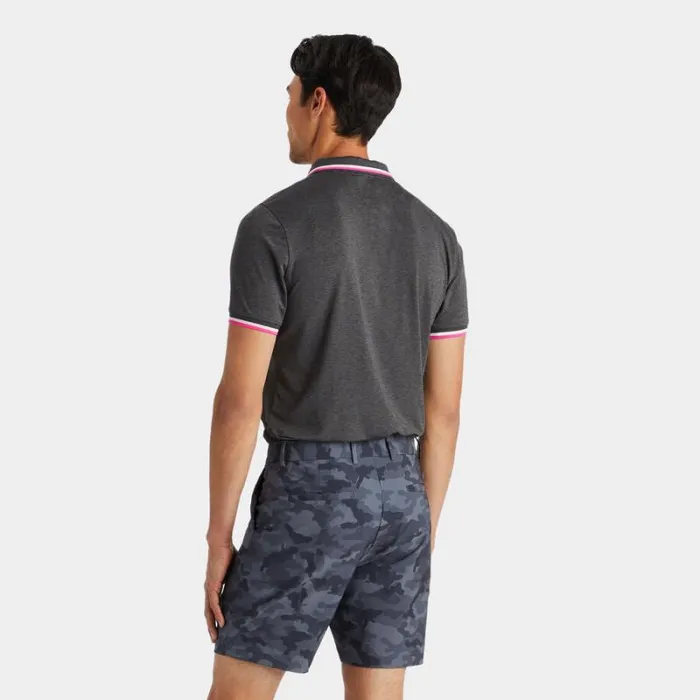 GFORE MLANGE BANDED SLEEVE TECH JERSEY POLO Charcoal Heather Grey Men Polos and Shirts