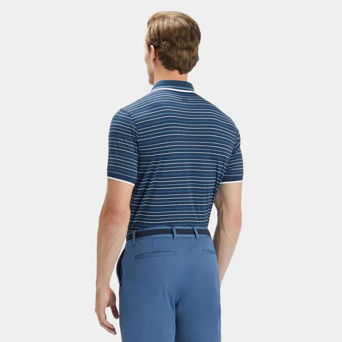 GFORE MULTI STRIPE BANDED SLEEVE TECH PIQU POLO Ink Men Polos and Shirts