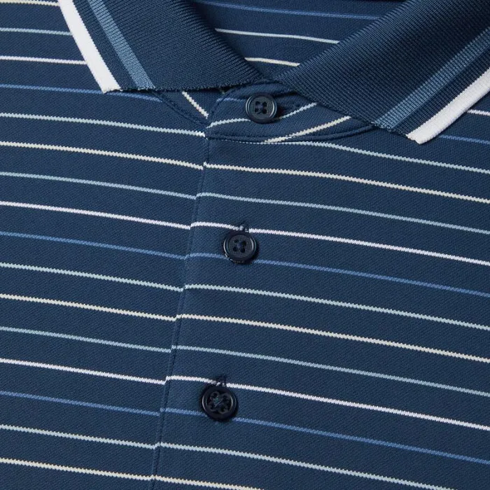 GFORE MULTI STRIPE BANDED SLEEVE TECH PIQU POLO Ink Men Polos and Shirts