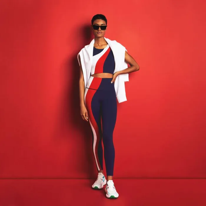 GFORE SOFT TECH OPS TRI STRIPE HIGH RISE 78 LEGGING Patriot Navy Women Pants