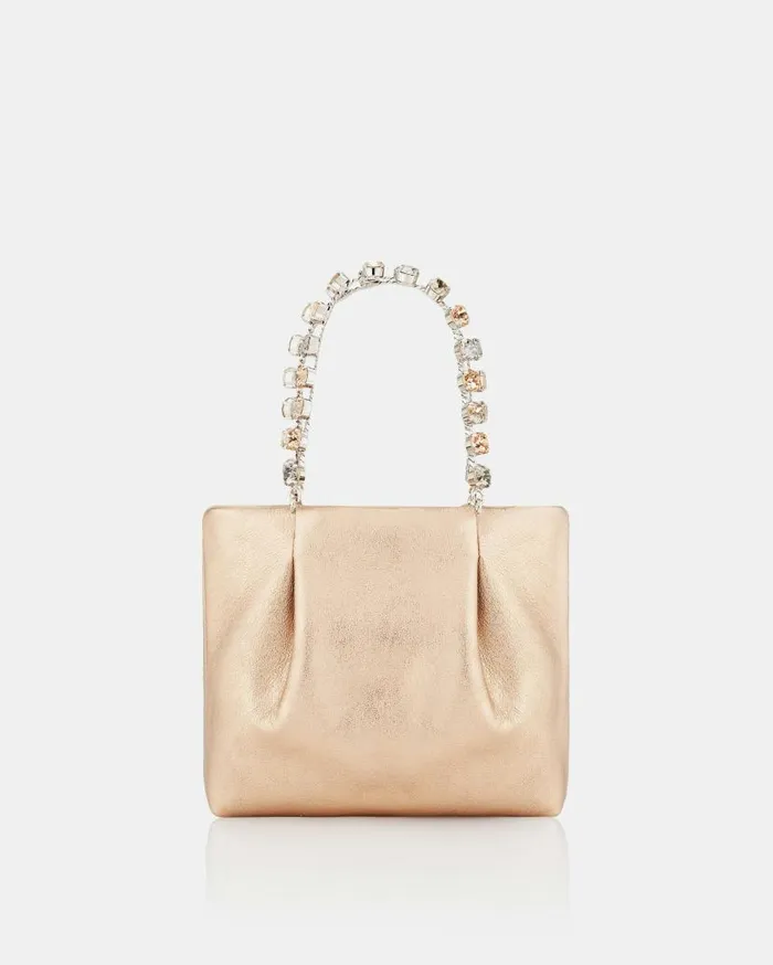 Galactic Crystal Mini Tote Gold Women Aquazzura Mini Bags Galactic Crystal Mini Tote Gold Women Aquazzura Mini Bags