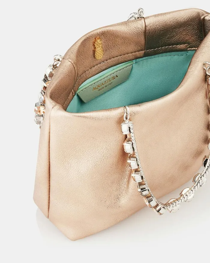 Galactic Crystal Mini Tote Gold Women Aquazzura Mini Bags Galactic Crystal Mini Tote Gold Women Aquazzura Mini Bags