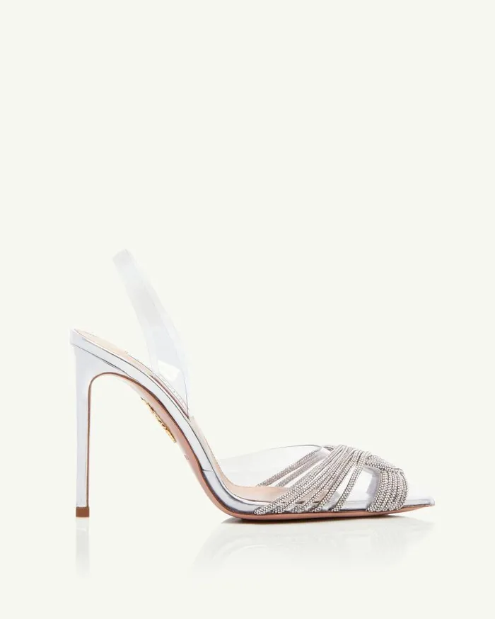 Gatsby Plexi Sling 105 Silver Women Aquazzura Bridal Gatsby Plexi Sling 105 Silver Women Aquazzura Bridal