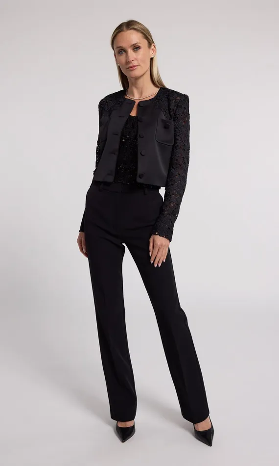 Generation Love Clothing Blazers and Jackets Cortez Lace Combo Jacket Black 8211 Women
