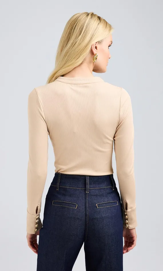 Generation Love Clothing Bodysuits Minny Rib Bodysuit Sand 8211 Women