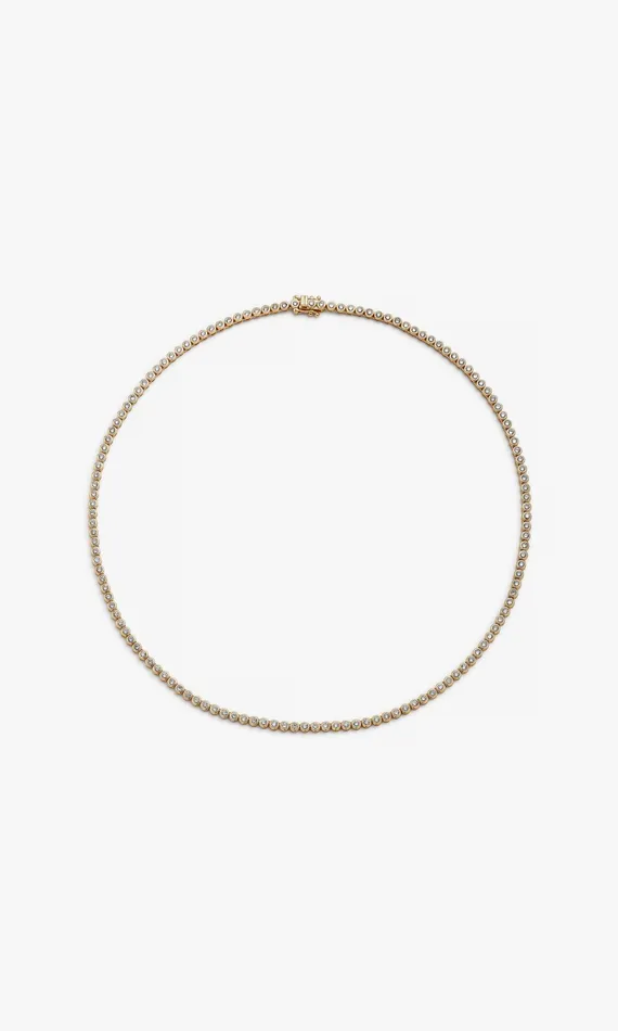 Generation Love Clothing Fine Jewelry Tresor Bezel Tennis Necklace 354 Carats Yellow Gold 8211 Women