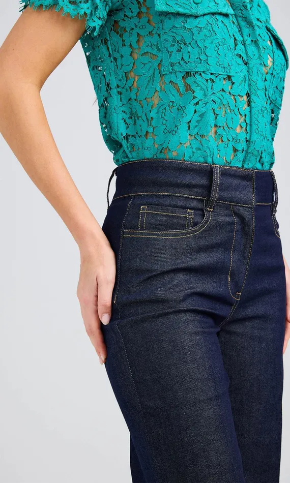 Generation Love Clothing Pants Raquelita Sheen Denim Pants Dark Denim Blue 8211 Women