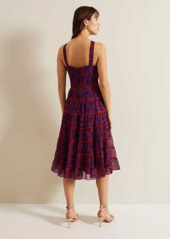Gillian Halterneck Midi Dress Violetmulti Women Phase Eight Dresses