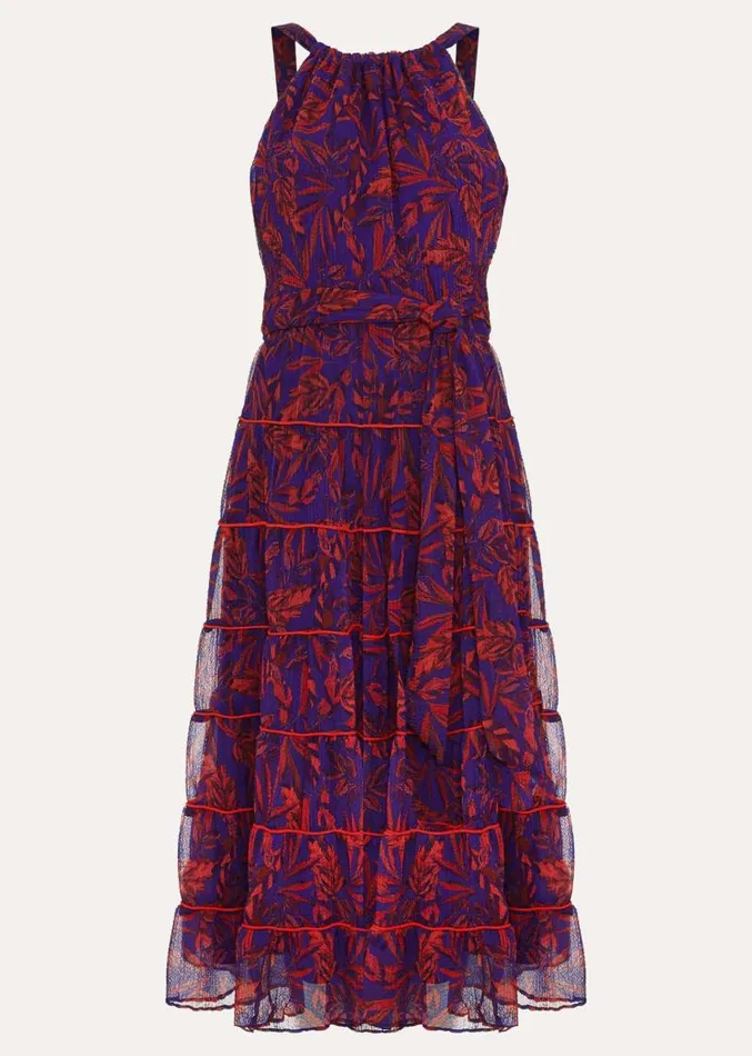 Gillian Halterneck Midi Dress Violetmulti Women Phase Eight Dresses