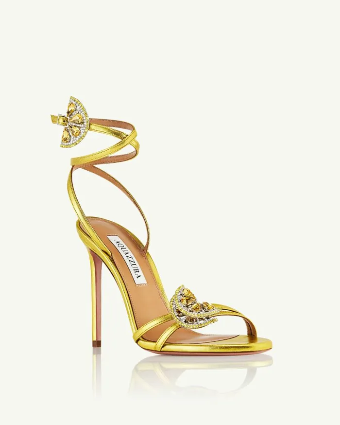 Gin Tonic Sandal 105 Yellow Women Aquazzura Sandals