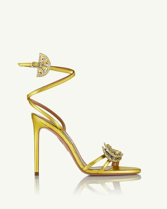 Gin Tonic Sandal 105 Yellow Women Aquazzura Sandals Gin Tonic Sandal 105 Yellow Women Aquazzura Sandals