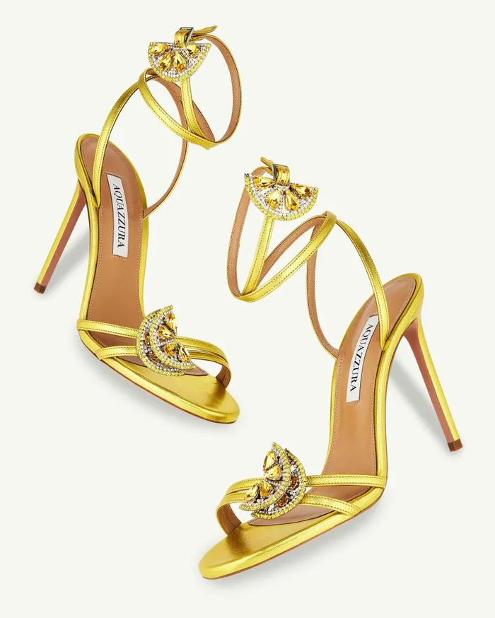 Gin Tonic Sandal 105 Yellow Women Aquazzura Sandals Gin Tonic Sandal 105 Yellow Women Aquazzura Sandals