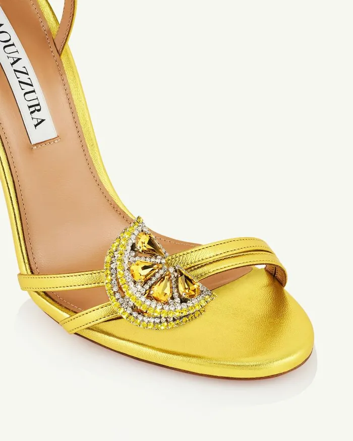 Gin Tonic Sandal 105 Yellow Women Aquazzura Sandals Gin Tonic Sandal 105 Yellow Women Aquazzura Sandals
