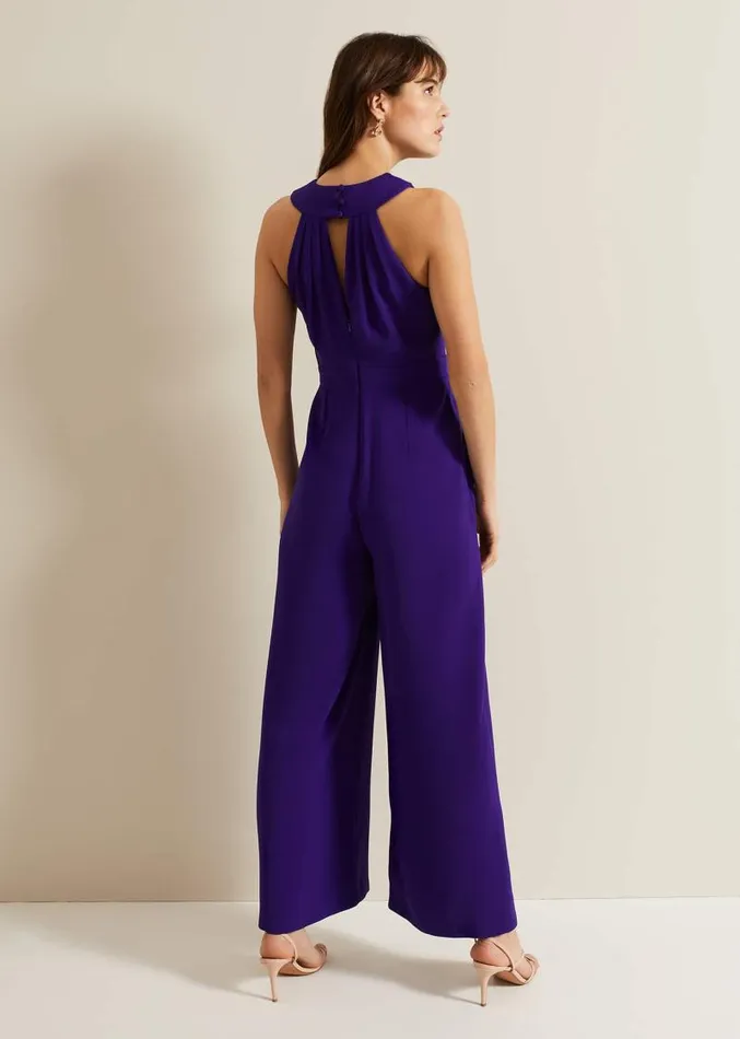 Giorgia Cross Neck Jumpsuit Violet Women Phase Eight Dresses