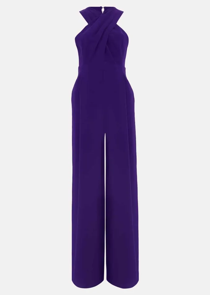 Giorgia Cross Neck Jumpsuit Violet Women Phase Eight Dresses