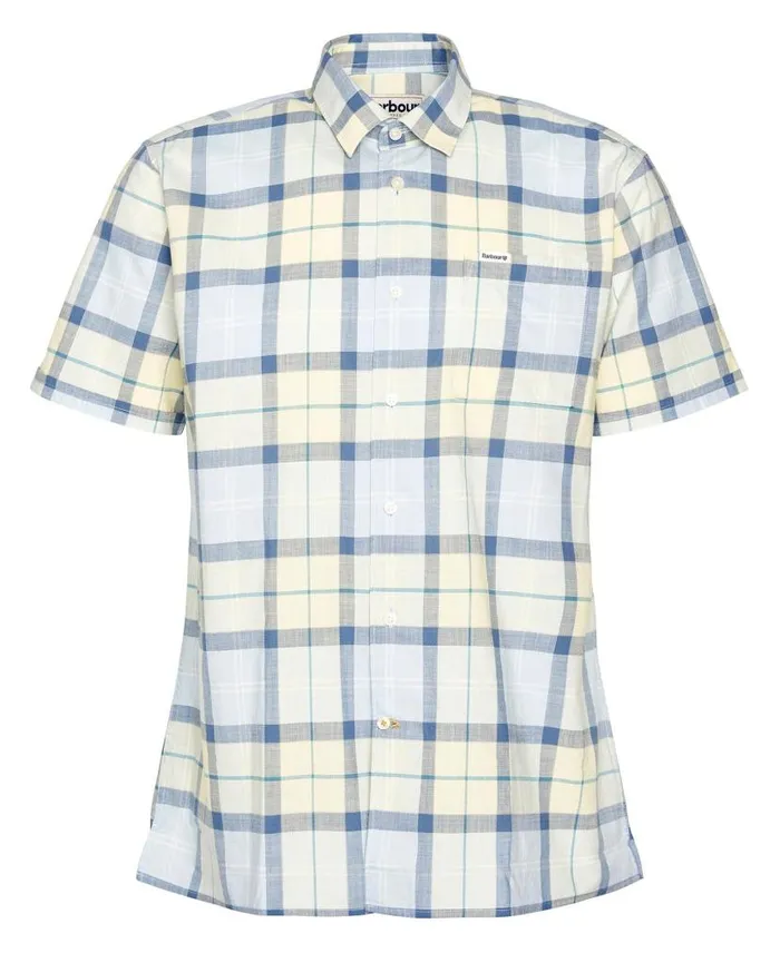 Gordon Tailored ShortSleeved Shirt Pink Salt Tartan Men Barbour Shirts