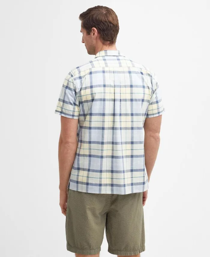 Gordon Tailored ShortSleeved Shirt Pink Salt Tartan Men Barbour Shirts