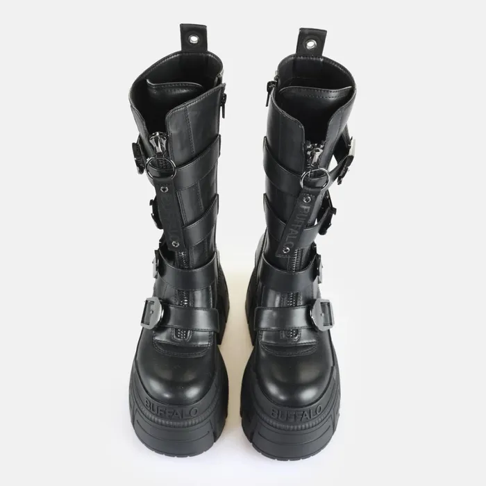 Gospher Biker Hi Zip Black Buffalo Platforms Gospher Biker Hi Zip Black Buffalo Platforms