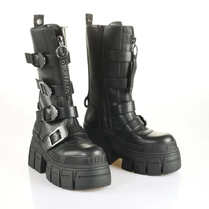 Gospher Biker Hi Zip Black Buffalo Platforms Gospher Biker Hi Zip Black Buffalo Platforms