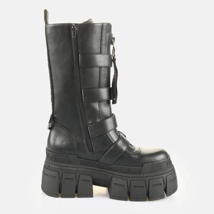 Gospher Biker Hi Zip Black Buffalo Platforms Gospher Biker Hi Zip Black Buffalo Platforms